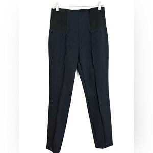 Lafayette 148 Navy Blue Elastic High Waist Ankle Zipper Leggings/Pants Small